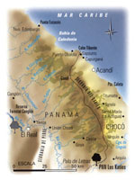 Este macizo montaoso que no supera los 2.000 msnm, tiene una longitud de 100 km entre baha Caledonia y la cinaga de Tumarrad